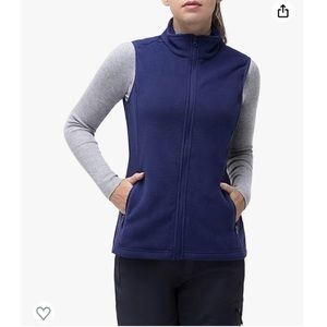 Women's Navy Fleece Vest